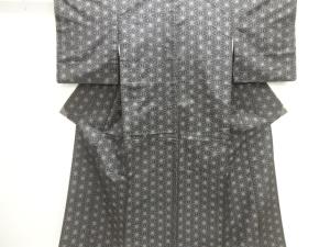 麻の葉模様織出し十日町紬着物